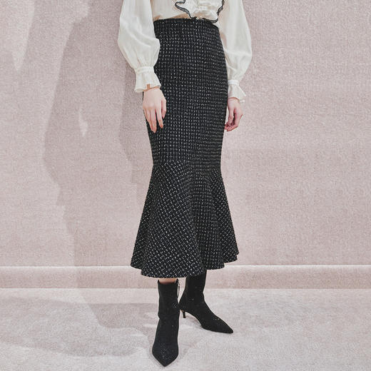 MAXRIENY法式复古感鱼尾半裙2024秋冬半身裙 商品图0