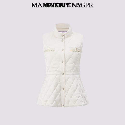 MAXRIENY千金小香风气质羽绒马甲24冬新款女装保暖立领马夹背心(货号:MS85JA761) 商品图4