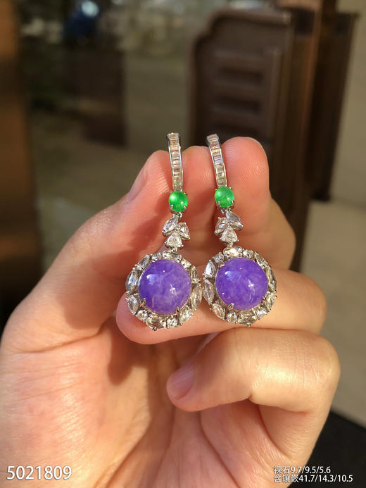 5021809，紫罗兰蛋面耳坠。具体价格微信咨询 商品图6