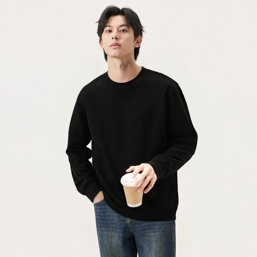 gxg.jeans男装 多色立体肌理宽松简约休闲圆领卫衣男士 25秋热卖 商品图3