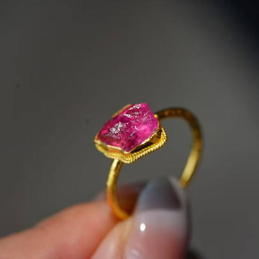 龢盒原创 碧玺原矿足金戒指 商品图2