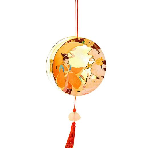 【中秋佳节 提灯游园】可反复安装的木质机械转转灯 DIY中秋灯笼材料包 持久耐玩 立体旋转灯可投影设计 趣味好玩小兔子发光宫灯 商品图5