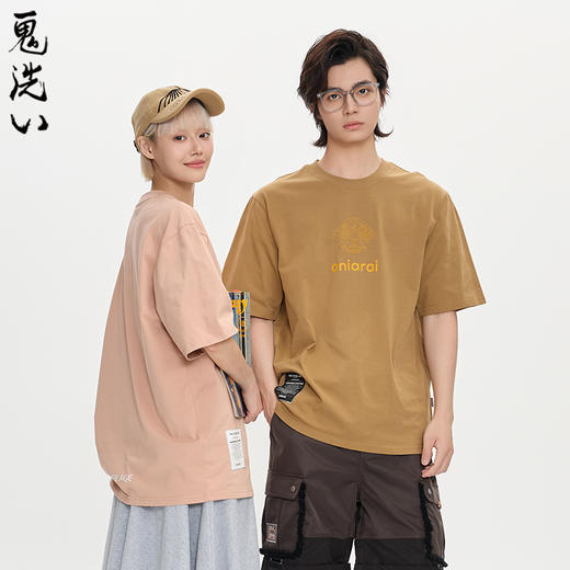 ONIARAI/鬼洗25秋季黑标新款鹰神图腾印花短T恤男女同款 A840023 商品图1