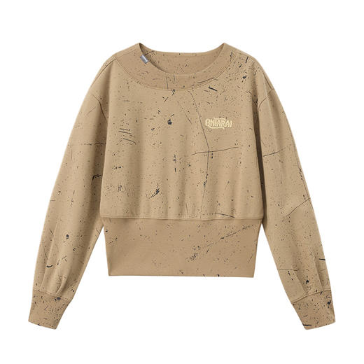 ONIARAI/鬼洗25秋冬黑标新品领口宽松半截卫衣女 A240015 商品图3