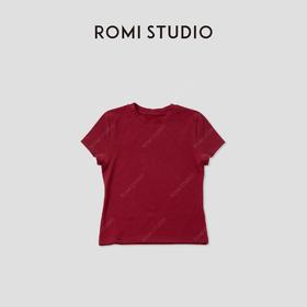 ROMI STUDIO“简约舒适”加绒磨毛贴身小版圆领T恤 RWCASG5690