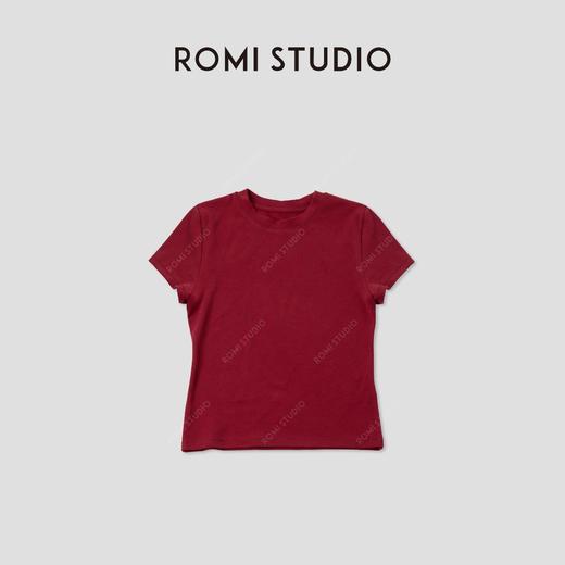 ROMI STUDIO“简约舒适”加绒磨毛贴身小版圆领T恤 RWCASG5690 商品图0