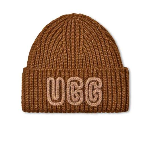 2楼UGG时尚舒适纯色LOGO粗罗纹毛线针织帽 吊牌价499 商品图1