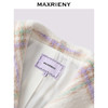 MAXRIENY极简大衣紫格纹大翻领设计24冬新款高级简约外套女中长款(货号:MF85CT501) 商品缩略图2