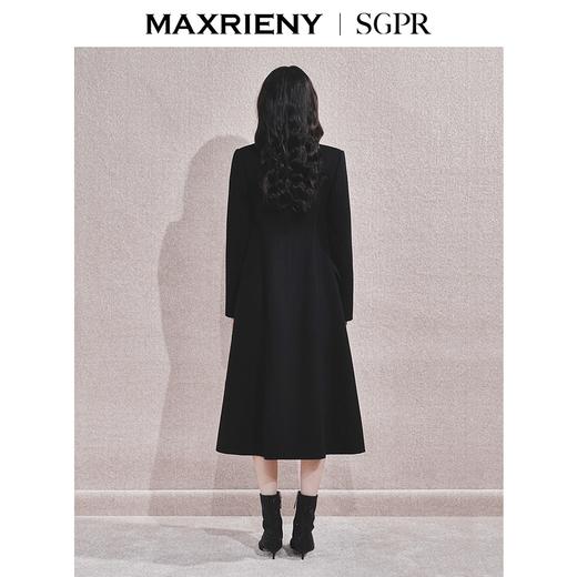 MAXRIENY【商场同款】赫本风毛呢外套女24新款西装式羊毛中长款大衣(货号:MS85CT758) 商品图3