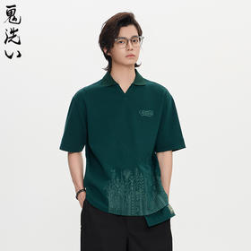 ONIARAI/鬼洗25秋季黑标幻想植物拼接前袋休闲马球衫男 A840021