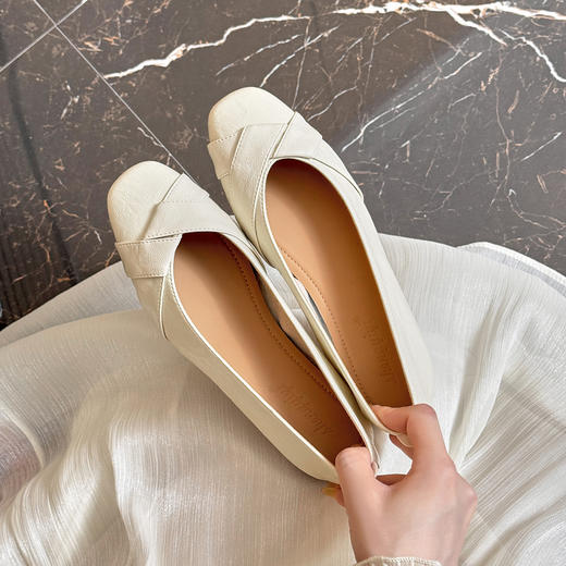 复古小羊皮（内衬含有羊皮）平底鞋--浅口平底一脚蹬 商品图7