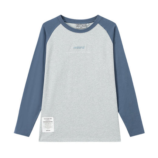 ONIARAI/鬼洗黑标Logo绣花拼布牛角袖长袖常规T恤 A240014 商品图3