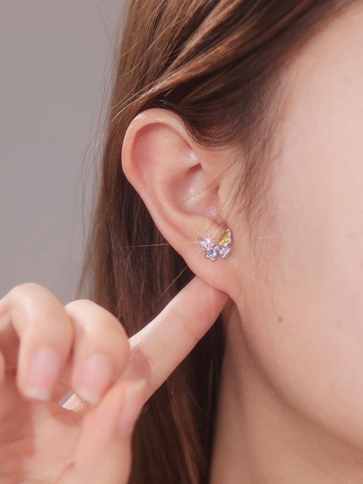 卡蒂罗KADER 彩虹蝴蝶耳钉 小众轻奢灵动精致原创养耳洞#好运 925银 耳钉 女款 商品图7