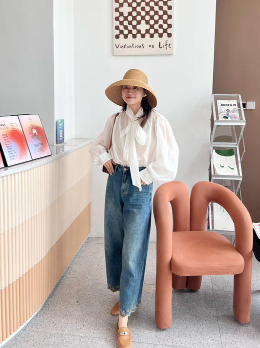 2509114    韩国🇰🇷飘带衬衫 天丝 商品图1