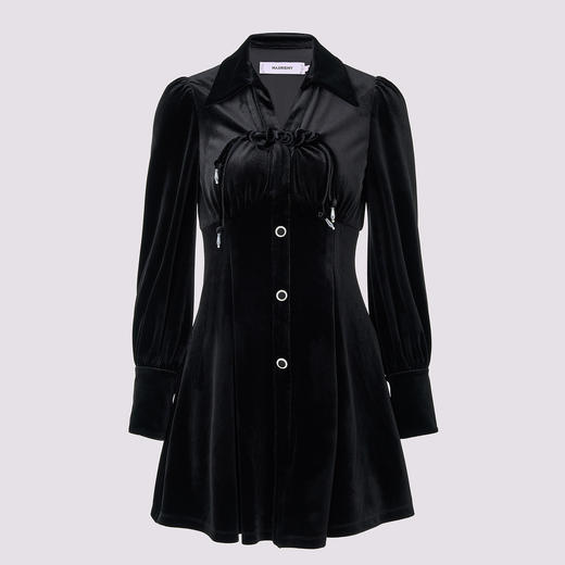 MAXRIENY法式复古感连衣裙新经典赫本风裙子收腰修身 商品图3