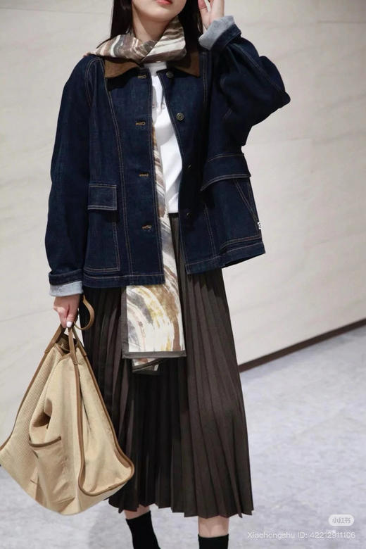 95-4 独家圆正 灯芯绒领牛仔外套 我穿38码很宽松 商品图3