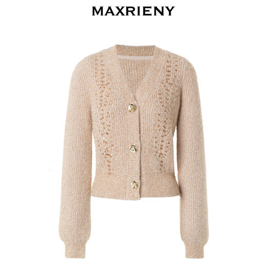 MAXRIENY温柔千金风金扣金葱外套24年冬(货号:MC88JA767) 商品图3