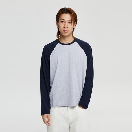 oneup插肩袖磨毛宽松长袖T恤 商品图1