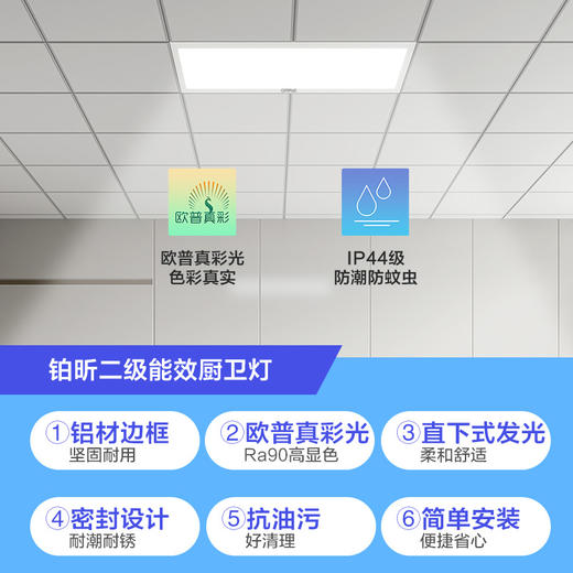 欧普（OPPLE）铂昕·平板灯led集成吊顶灯厨房卫生间铝扣板天花板灯 商品图1