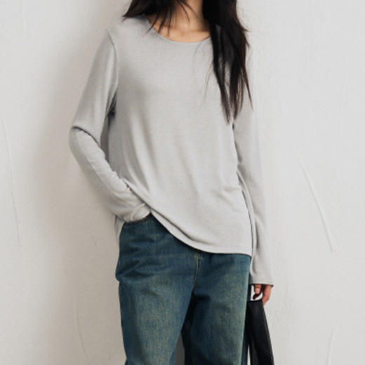 馥迦天丝莫代尔山羊绒圆领打底衫 商品图5