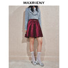 MAXRIENY2025秋冬新款精致优雅修身高腰安哥拉红A字丝绒半身短裙(货号:MS85SK768) 商品缩略图0