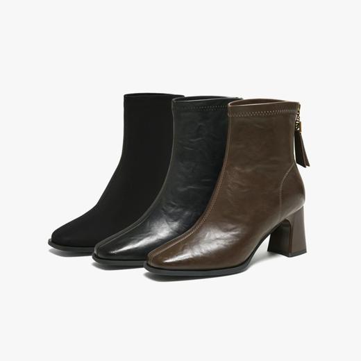 【云粉节】【简约主义】BF楼百思图25冬新款法式小踝靴女短靴马丁靴F5217DD5吊牌价799.现价400 商品图0