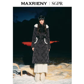 【商场同款】MAXRIENY精致贵雅毛领羽绒服中长款24冬新款保暖外套(货号:MS85DC514)