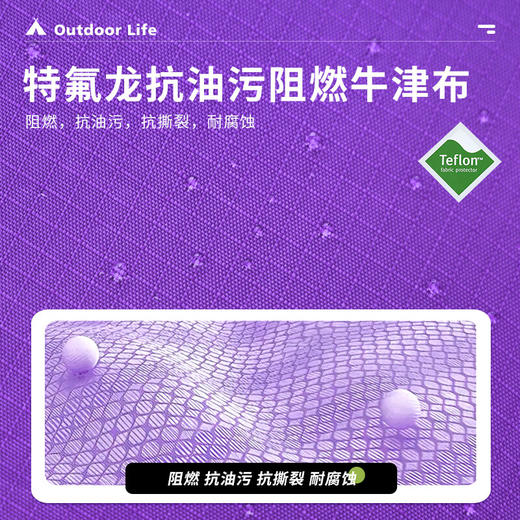 狼行者袋鼠双人双层帐蓬户外徒步庇护所特氟龙格子布铝杆帐篷睡帐 紫色 商品图3