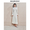 MAXRIENY千金温柔风连衣裙24冬新款米白色针织裙鱼尾长裙小白裙(货号:MS85DR754) 商品缩略图0