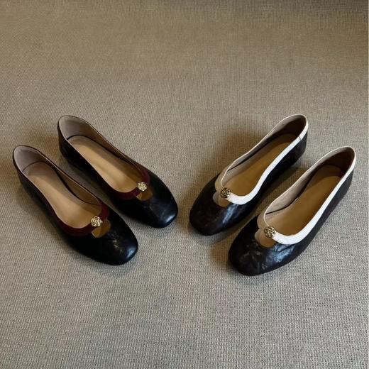 复古小羊皮（内衬含有羊皮）平底鞋--山茶花平底鞋 商品图1