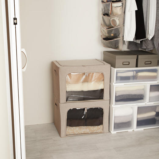 衣柜整理衣物储物箱整理箱可折叠衣服用带窗收纳箱 商品图2