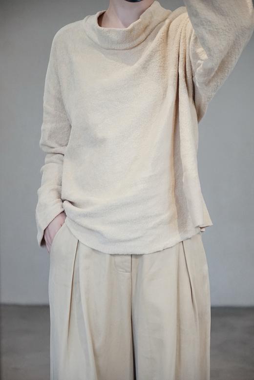 elsa esturgie沙色圆领棉上衣 商品图3