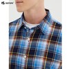 波顿男士春秋厚磨毛黄蓝色格子长袖衬衫MS633122 商品缩略图2