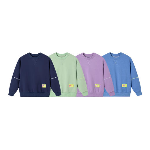 【代发】绿标防污溜溜棉儿童秋季长袖纯色款上衣简约SUNNYWHITEGreen 商品图5