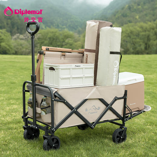 【自营】 外交官Diplomat 翻斗露营折叠车 露营车 双层布兜 前轮万向 轻松折叠 内兜80L/拓展113L 商品图0