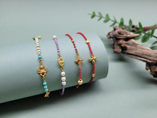 精品手链【绿松 红琉璃 珍珠 老山檀香 白水晶】 商品图2