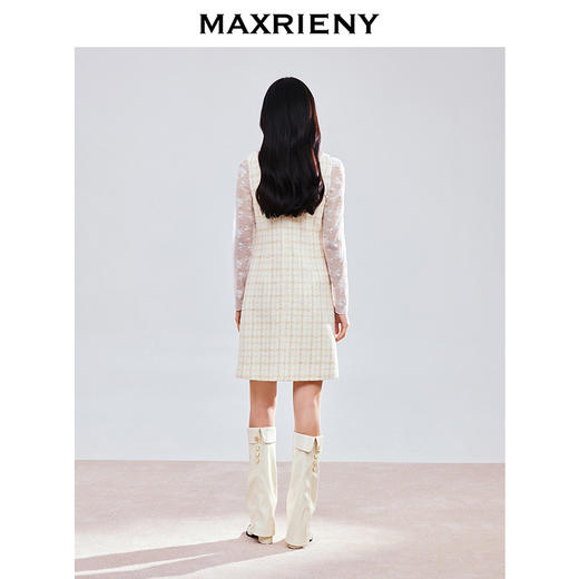 MAXRIENY千金小风连衣裙名媛高级气质25春季新款收腰显瘦温柔裙子(货号:MS85DR779) 商品图3
