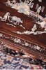 独角鹿西洋古董1900年代亚洲出品花果竹节造型硬木精雕装饰传统田园人物主题螺钿镶嵌桌几 商品缩略图4