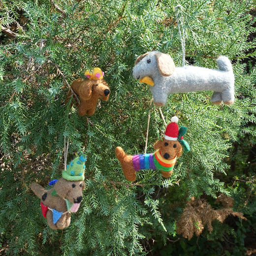 北京仓｜Felt So Good-Dapper Dachshund-最聪明的小腊肠犬 羊毛毡 挂件［英国设计师］ 商品图3