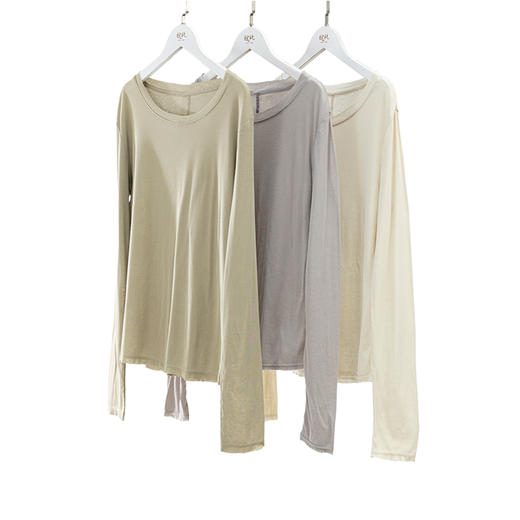 绽放559朵/纯棉轻薄肌底衣秋衣修身弹力打底衫圆领长袖T恤女新款 商品图4