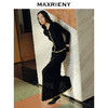 MAXRIENY2024冬季新品法式优雅复古修身显瘦纹理感针织半身长裙(货号:MS85SK754) 商品缩略图3