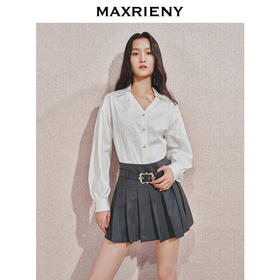 MAXRIENY【宫廷巴洛克-商场同款】复古衬衫华丽花朵刺绣珍珠衬衫(货号:MC85TP547)