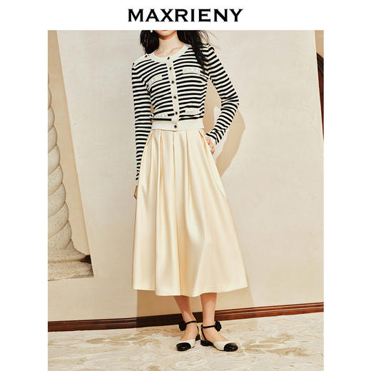 【商场同款-都市华丽日常】MAXRIENY华丽哑光缎面大圆摆半裙24春(货号:MC85SK035) 商品图2