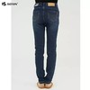 波顿女士秋冬季弹力牛仔裤直筒宽松加厚深蓝色长裤子LE263521 商品缩略图1