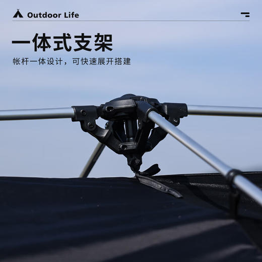 狼行者狼堡屋脊户外露营帐篷速开便携式折叠加厚野营装备全自动两室一厅 黑色 商品图4