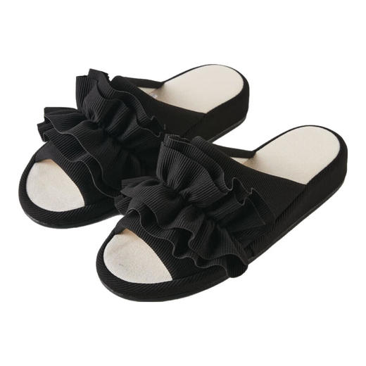  室内四季拖鞋开口时尚舒适荷叶花边拖鞋 商品图1