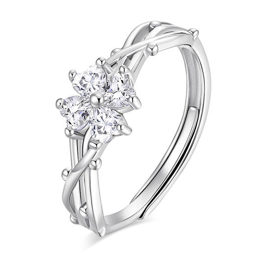 卡蒂罗KADER 荆棘四叶草情侣对戒  与幸运同行浪漫甜蜜爆闪可调节恋爱告白 精致甜美高级感小众设计 商品图1