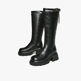 【云粉节】 BF楼百思图2025冬季新款高跟骑士靴圆头粗跟厚底女长靴F1711DG5吊牌价899.现价399