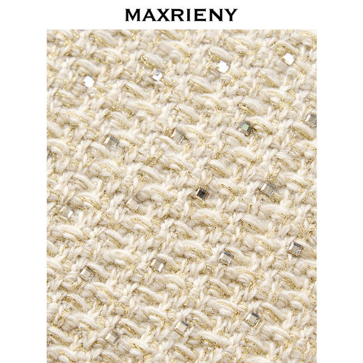 MAXRIENY鎏金小香半裙25秋款烫钻花纱包臀裙小香风气质羊毛短裙(货号:MF86SK501) 商品图2