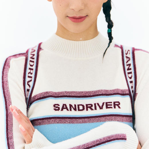 羊绒圆领嵌花女套衫  SJF97W279N 商品图2